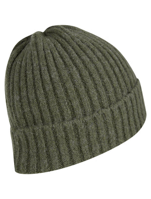 Women's Kai Ribbed Cable Knit Beanie Hat in Khaki - Tokyo Laundry