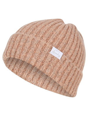 Women's Kai Ribbed Cable Knit Beanie Hat in Pastel Pink - Tokyo Laundry