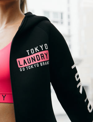 Navella Zip Through Sports Hoodie in Black - Tokyo Laundry Active