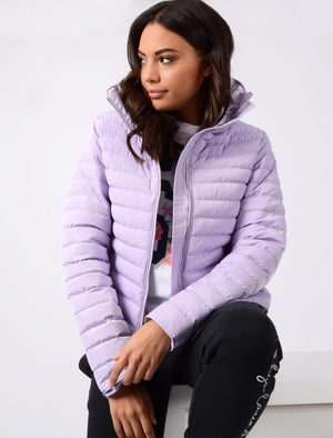 Honey 2 Funnel Neck Quilted Jacket in Pastel Lilac - Tokyo Laundry