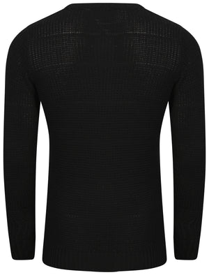 Gamma Crew Neck Knitted Jumper in Black - Le Shark
