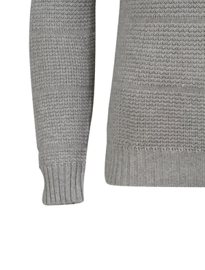 Gamma Crew Neck Knitted Jumper in Grey - Le Shark