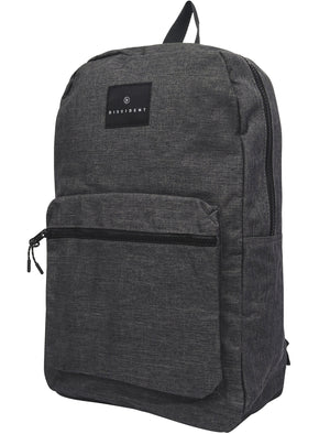 Intro Canvas Backpack with Front Pocket In Dark Grey Marl - Dissident