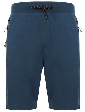Matsuo Loopback Fleece Jogger Shorts with Zip Pockets in Sargasso Blue - Dissident