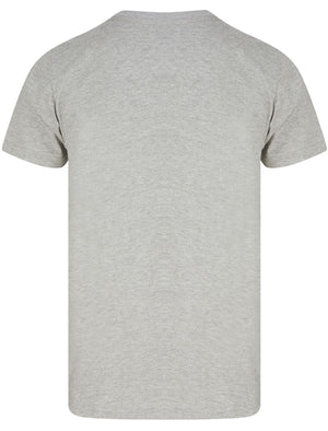 Rigg Motif Cotton Jersey T-Shirt In Light Grey Marl- Dissident
