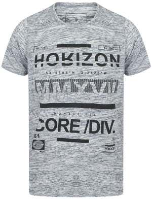 Rizon Graphic Motif Slub T-Shirt In Mood Indigo Marl - Dissident