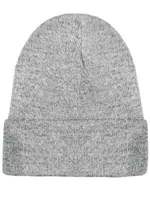 Evan Knitted Beanie Hat in Light Grey Marl
