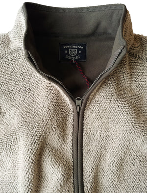 Holwood Soft Jacquard Fleece Lined Bonded Jacket In Cream / Castlerock - Kensington Eastside