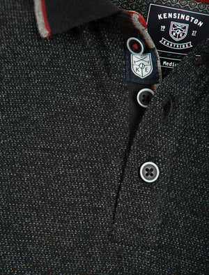 Jupe Cotton Pique Long Sleeve Polo Shirt in Black / White - Kensington Eastside