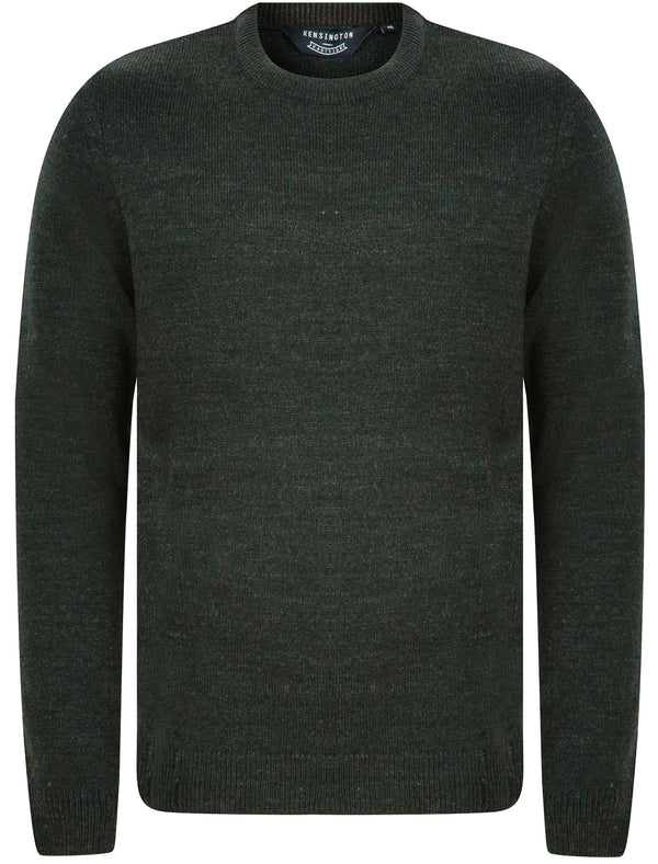 Pendleton Marled Crew Neck Jumper In Green / Charcoal Twist - Kensington Eastside