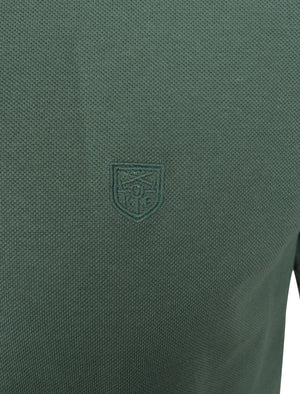 Stable Cotton Pique Polo Shirt with Tipping in Dark Forest - Kensington Eastside