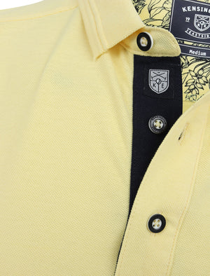 Providence Cotton Pique Polo Shirt with Mock Chest Pocket in Mellow Yellow - Kensington Eastside