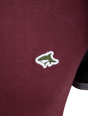 Arthur Contrast Sleeve Cotton Jersey Polo Shirt In Winetasting - Le Shark