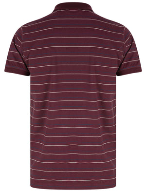 Hugo Pin Stripe Cotton Jersey Polo Shirt In Winetasting - Le Shark