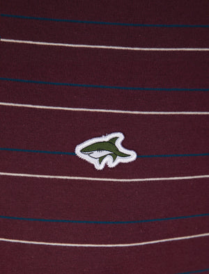 Hugo Pin Stripe Cotton Jersey Polo Shirt In Winetasting - Le Shark