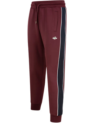 Mitch Pant Joggers with Colour Block Side Panels In Winetasting - Le Shark