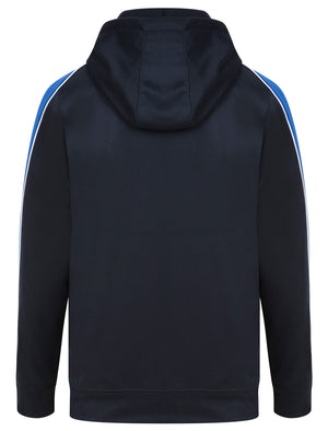 Mitch Zip Through Hoodie with Colour Block Panel Sleeves In Sky Captain Navy / Blue - Le Shark