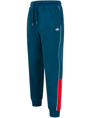 Vaskez Brushback Fleece Cuffed Joggers with Piping in Blue Opal - Le Shark