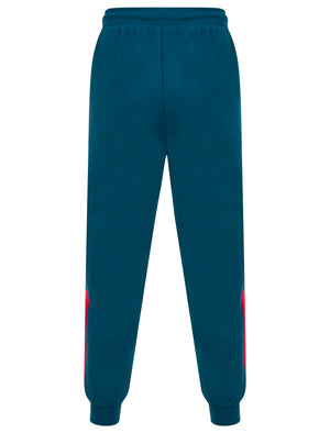 Vaskez Brushback Fleece Cuffed Joggers with Piping in Blue Opal - Le Shark