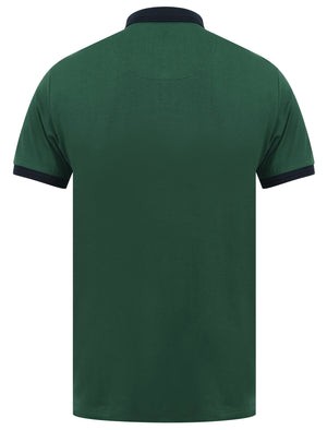 Mariner 2 Cotton Jersey Polo Shirt with Tape Detail In Hunter Green - Le Shark