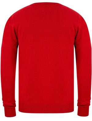 Men's Christmoose Novelty Christmas Jumper in George Red - Merry Christmas