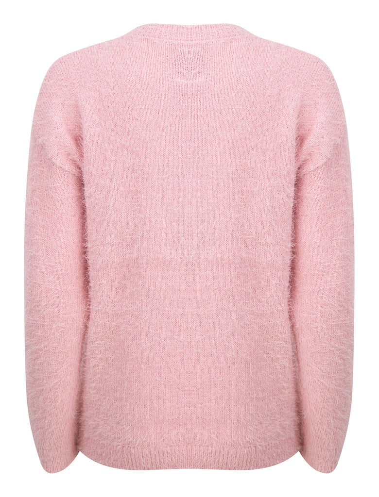 Light pink outlet fluffy sweater