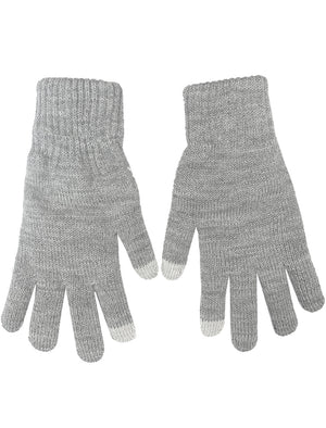 Men's Penn Knitted Gloves in Light Grey Marl
