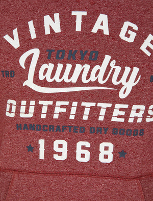 Swifter Motif Brushback Fleece Pullover Hoodie in Burgundy - Tokyo Laundry