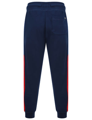 Asmodeus Pant Cuffed Joggers with Contrast Coloured Side Panels In Medieval Blue - Tokyo Laundry
