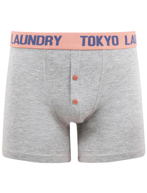 Beldon (2 Pack) Boxer Shorts Set in Papaya Punch / Washed Blue - Tokyo Laundry