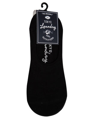 Liner Crowe (3 Pack) Basic Cotton Rich Footsie Socks in Black - Tokyo Laundry