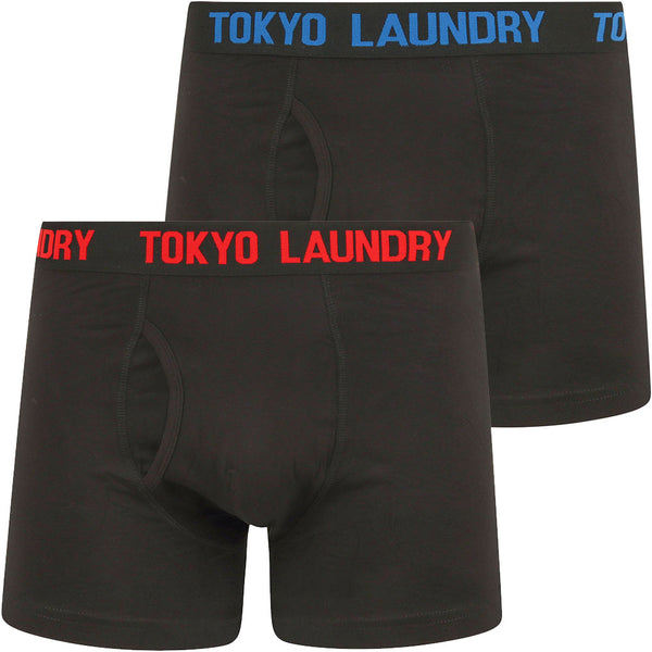 Booker (2 Pack) Boxer Shorts Set in High Risk Red / Jet Blue - Tokyo Laundry