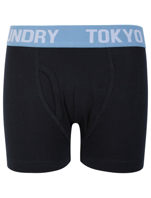 Boys (6-13yr) Henson (3 Pack) Boxer Shorts Set in Allure Blue / Sky Captain Navy / Lt Grey Marl - Tokyo Laundry