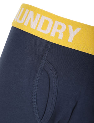Boys (6-13yr) Henson (3 Pack) Boxer Shorts Set in Mood Indigo / Solar Yellow / Grey Marl - Tokyo Laundry