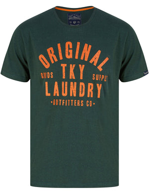 Cartel Motif Cotton Jersey Grindle T-Shirt in Green - Tokyo Laundry