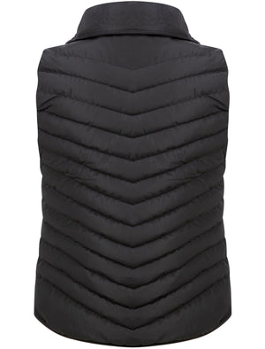 Chervil Quilted Puffer Gilet With Funnel Neck In Black - Tokyo Laundry