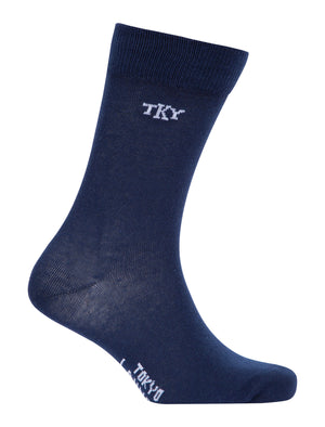 Daintree (5 Pack) Cotton Rich Multi-Coloured Assorted Socks in Mid Grey Marl / Navy - Tokyo Laundry