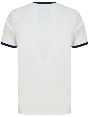 Division Motif Cotton Jersey Ringer T-Shirt In Snow White - Tokyo Laundry