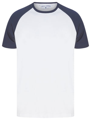 Dunswell (3 Pack) Raglan Sleeve Cotton Jersey Basic T-Shirt Set In Wine / Navy / Grey Marl - Tokyo Laundry