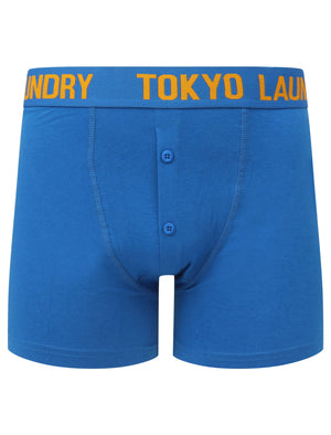 Edward (2 Pack) Boxer Shorts Set in Jet Blue / Cadmium Orange - Tokyo Laundry