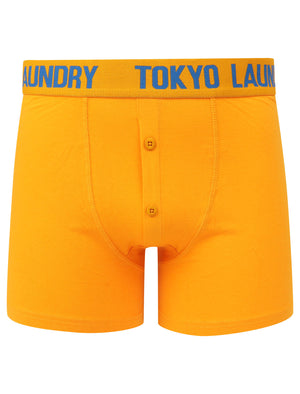 Edward (2 Pack) Boxer Shorts Set in Jet Blue / Cadmium Orange - Tokyo Laundry