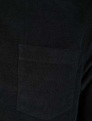 Erskine Corduroy Cotton Long Sleeve Shirt In Jet Black - Tokyo Laundry