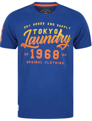 Fading Motif Cotton Jersey T-Shirt In Sea Surf Blue - Tokyo Laundry