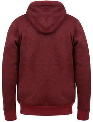 Greenhill  Zip Through Flecked Fleece Hoodie With Borg Lining In Port - Tokyo Laundry