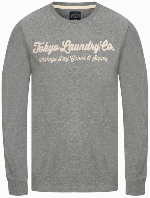 Hackensack Cotton Jersey Slub Long Sleeve Top In Mid Grey Marl - Tokyo Laundry