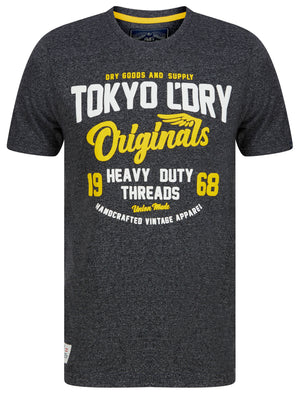 Heavy Duty Puffy Motif Cotton Jersey T-Shirt in Dark Grey Grindle - Tokyo Laundry