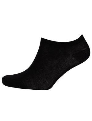 Hidden Crowe (3 Pack) Basic Cotton Rich Trainer Socks in Black - Tokyo Laundry