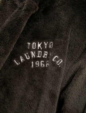Boy's Anders Soft Fleece Dressing Gown with Tie Belt in Dark Grey - Tokyo Laundry Kids (5-13yrs)