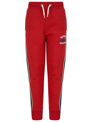 Boys Delta Pant Cuffed Joggers with Contrast Side Tape in Rio Red - Tokyo Laundry Kids