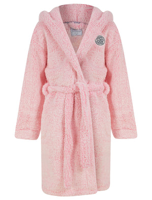 Girls Elleray Soft Fleece Hooded Dressing Gown with Tie Belt in Pink - Tokyo Laundry Kids (5-13yrs)
